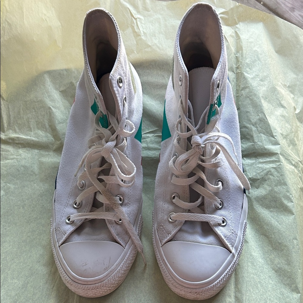 Stylish White High-Top Sneakers